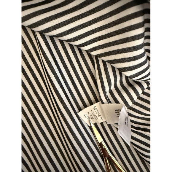 Gap Womens Ruffle Shirt XXL Black/White Striped Long Sleeve Classic Preppy - Picture 9 of 10
